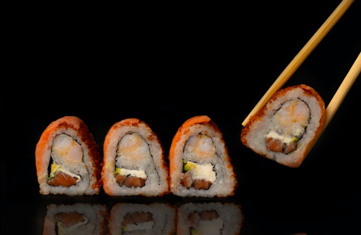 an iconic image of chopsticks and sushi